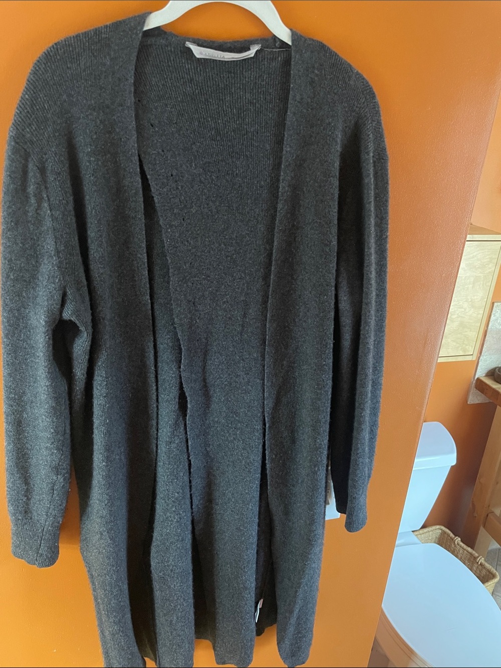 Athleta Dark Charcoal Open-Front studio sweater